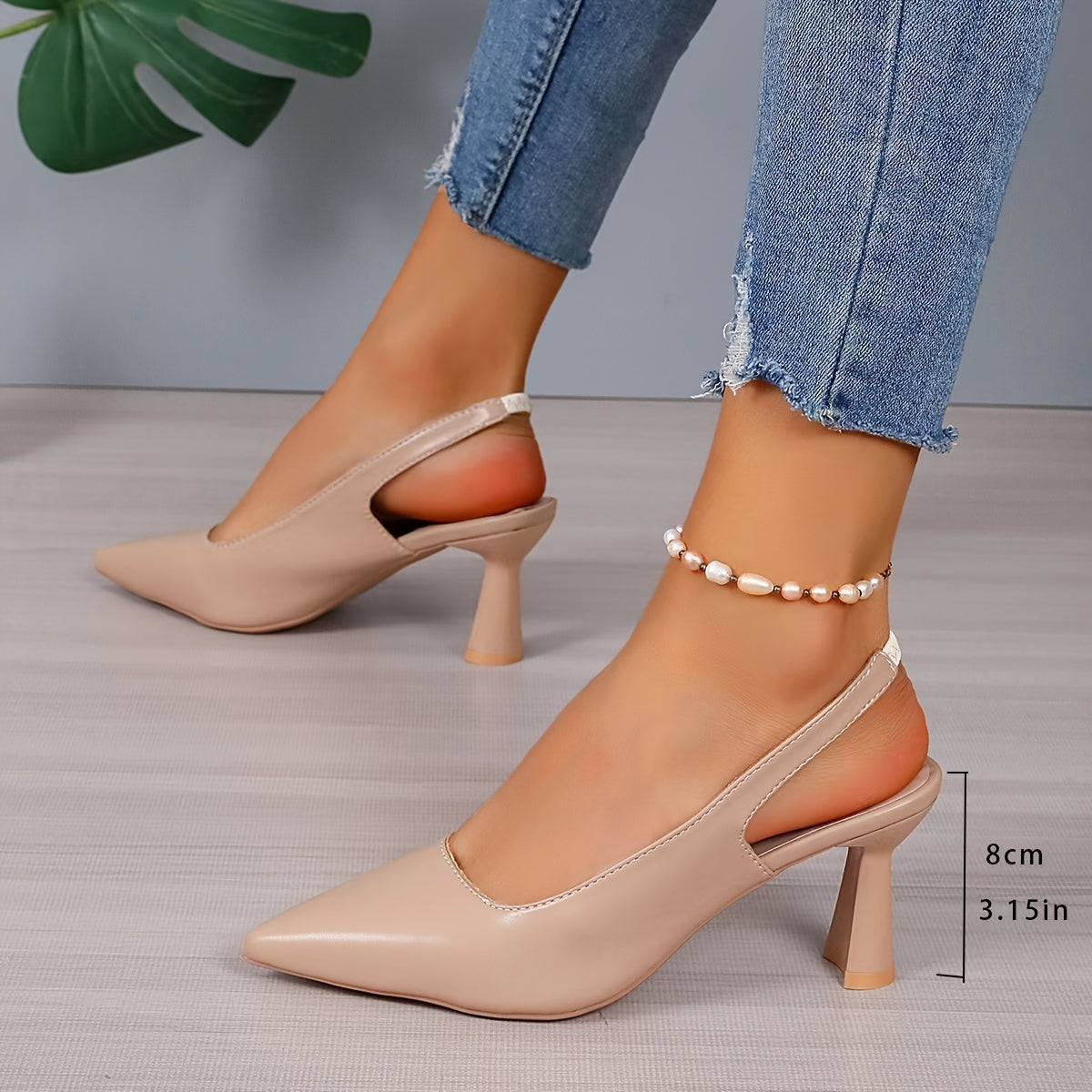 Buty damskie na wysokim obcasie | Szpiczasty nosek ze slingbackiem