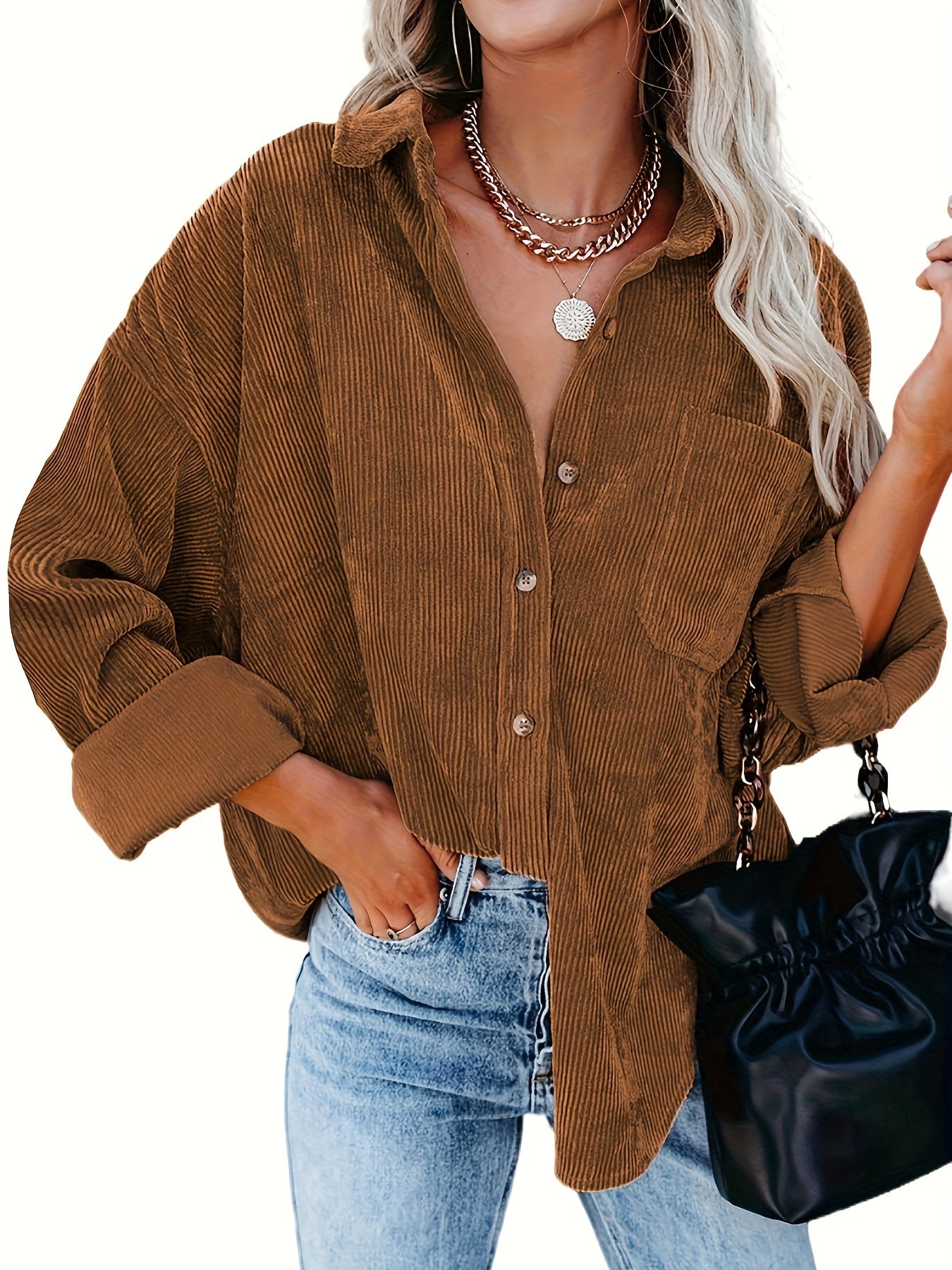 Damska Zimowa Koszulowa Kurtka | Oversize
