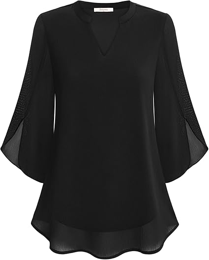 Damska Bluzka Chiffon Z Dekoltem V | Luźny Krój
