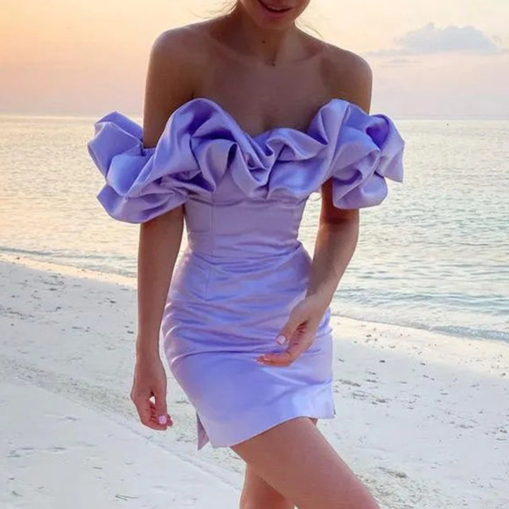Dámské svatební šaty s volány | Mini