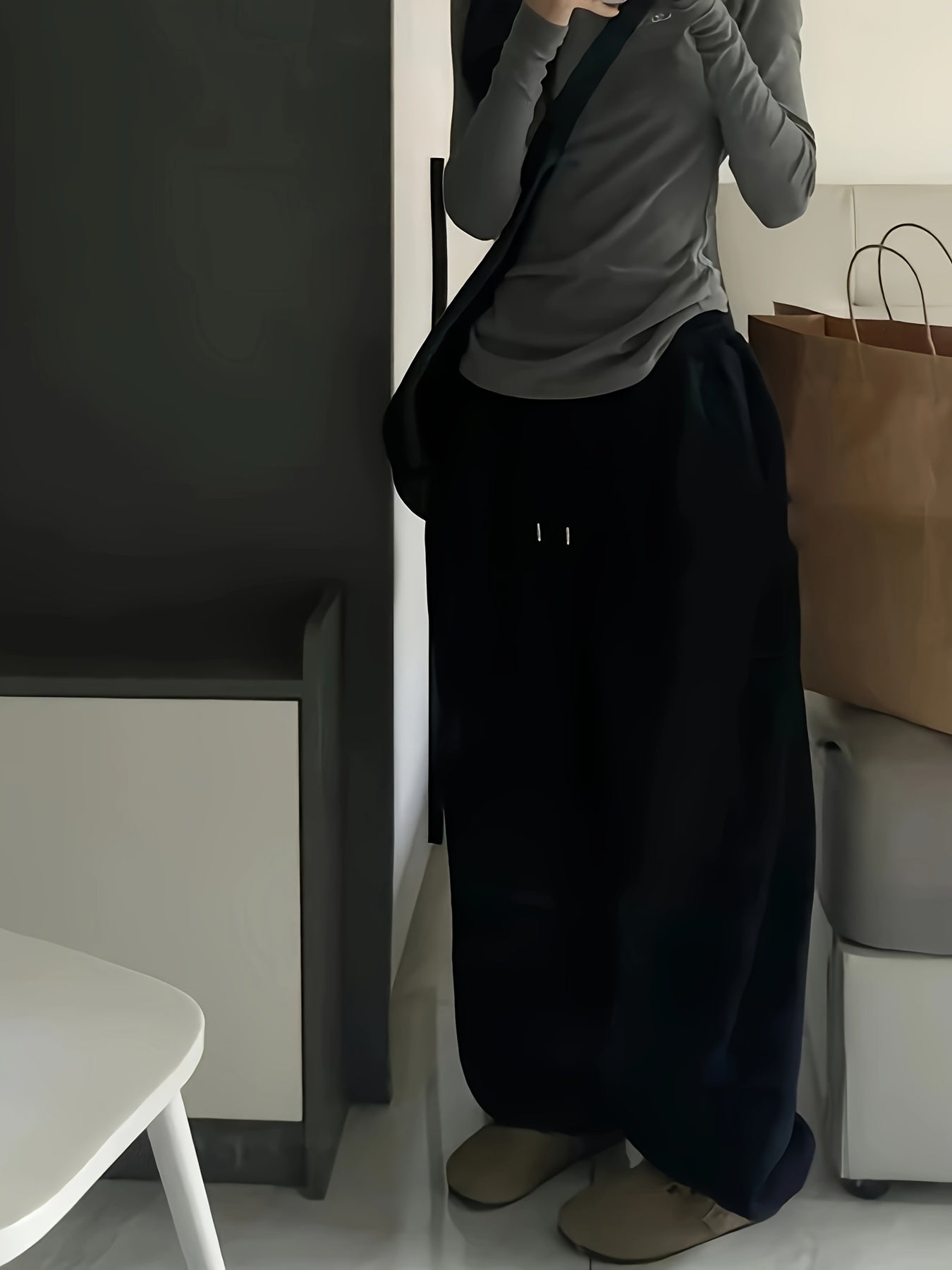 Damska Spodnie Joggery | Z Wysokim Stanem I Szeroką Nogawką