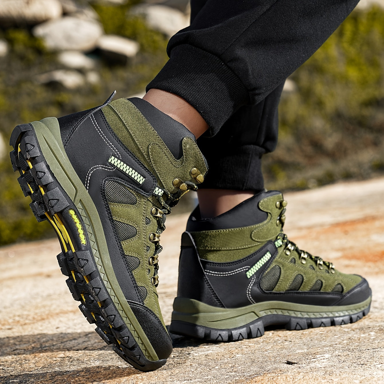 Męskie Wysokie Buty Trekkingowe | Wędrówki na Świeżym Powietrzu
