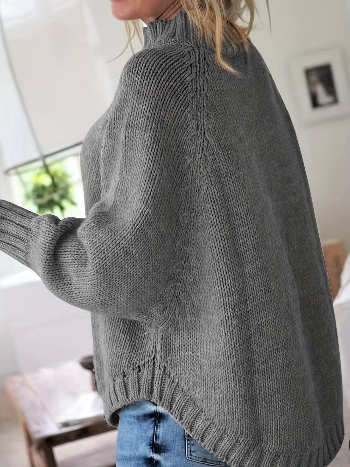 Damska Zimowa Sweter | Oversize Z Warkoczowym Splotem