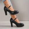 Buty damska na platformie | Pasek w stylu Mary Jane