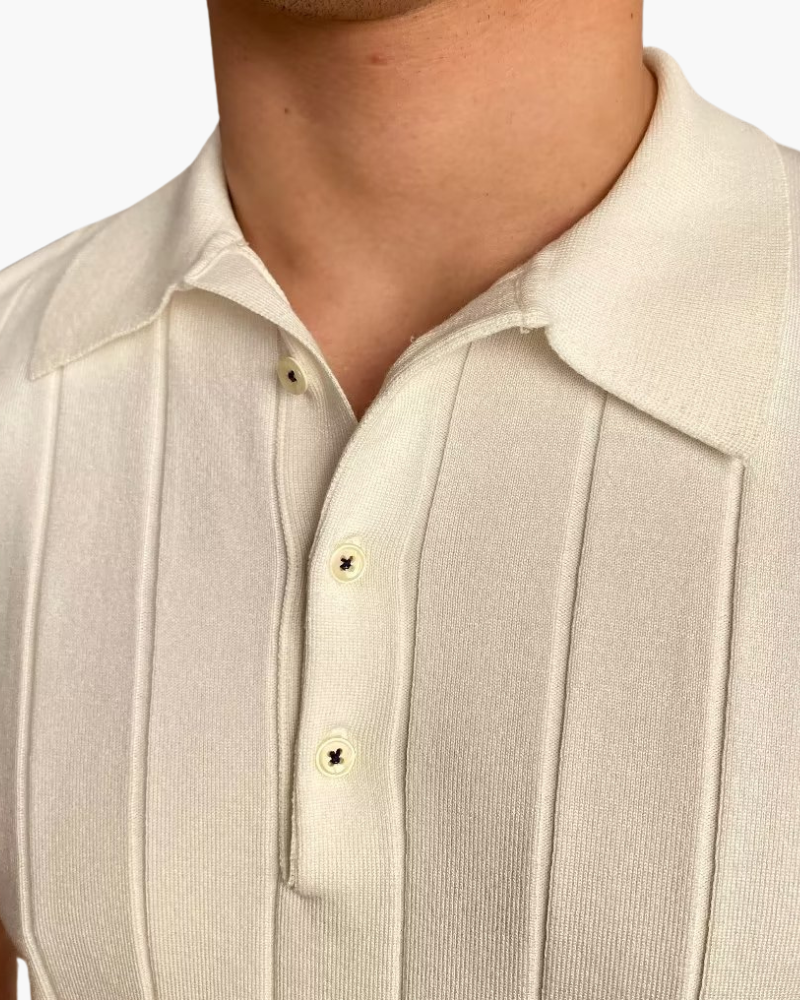 Męska Dzianinowa Koszulka Polo Slim Fit | Krótki Rękaw