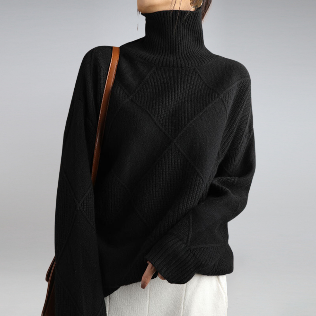 Damski sweter w diamentowy wzór | Casual