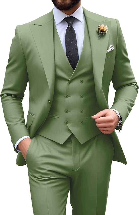 Męski garnitur slim fit 3-częściowy | Formalne wesele