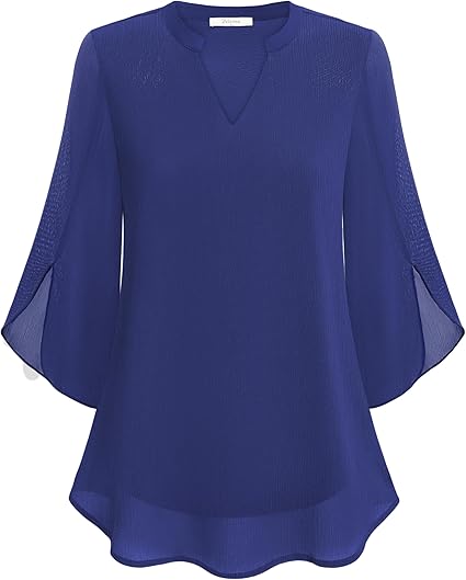 Damska Bluzka Chiffon Z Dekoltem V | Luźny Krój