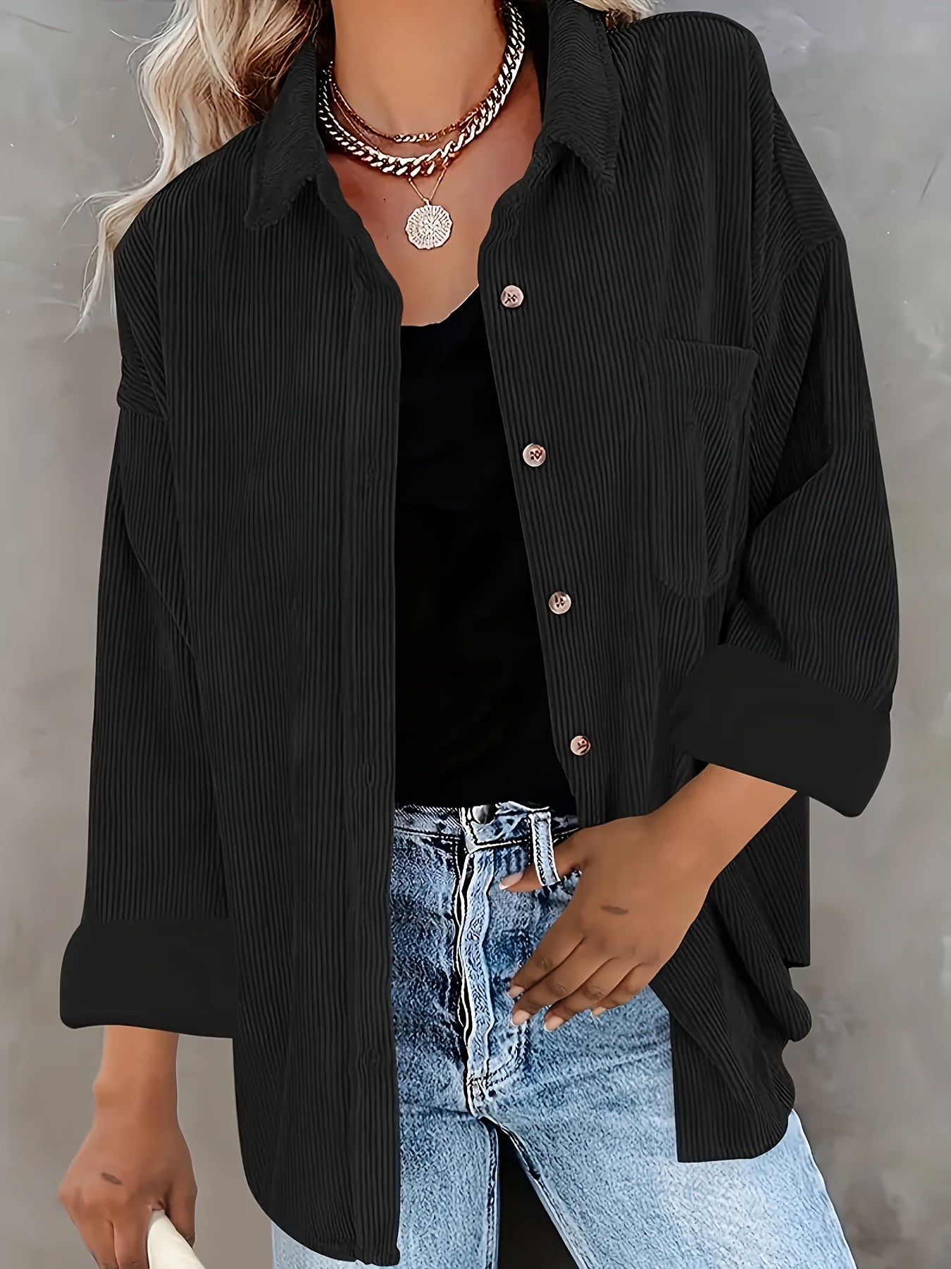 Damska Zimowa Koszulowa Kurtka | Oversize