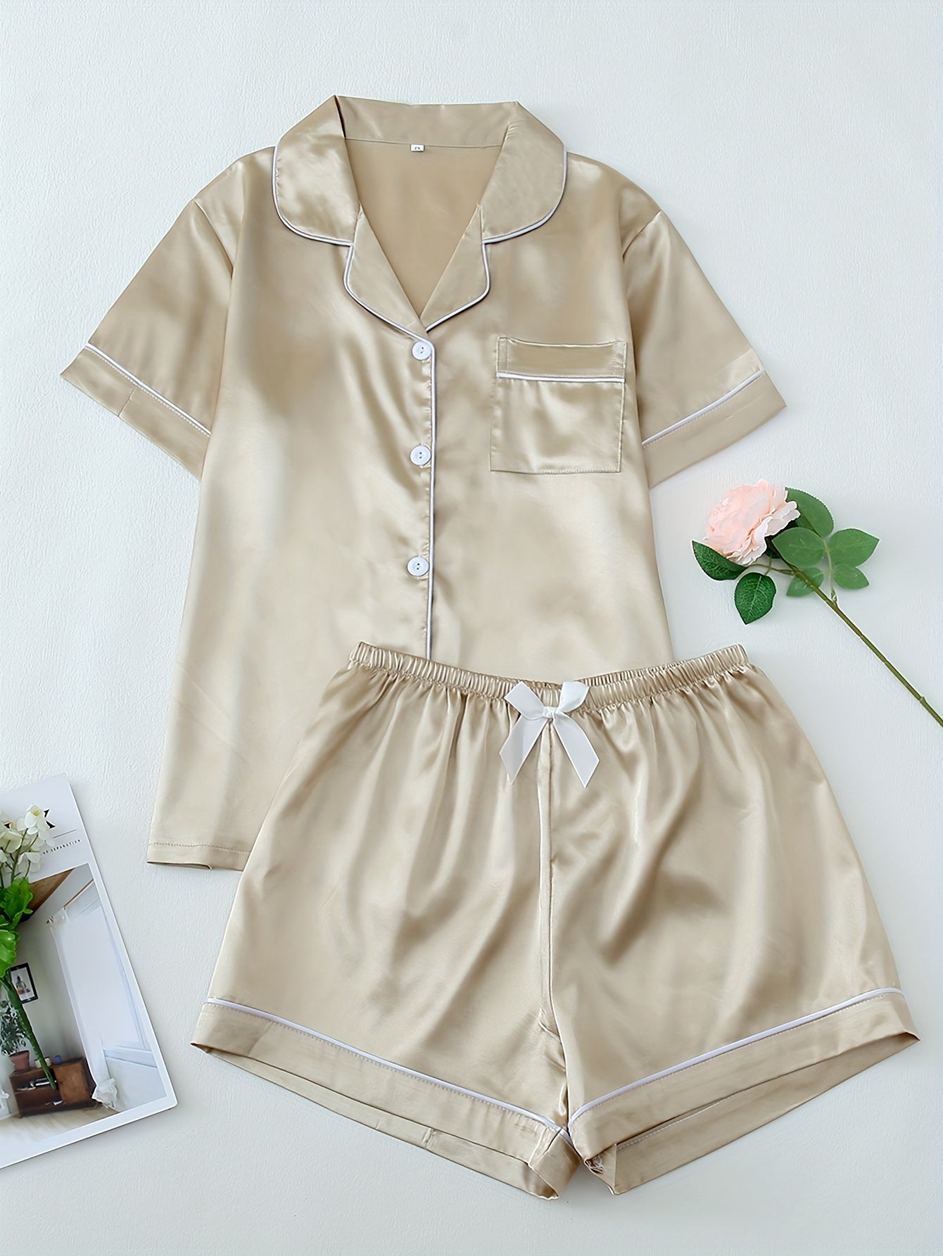 Women's Pajama Set | Short Sleeve And Shorts