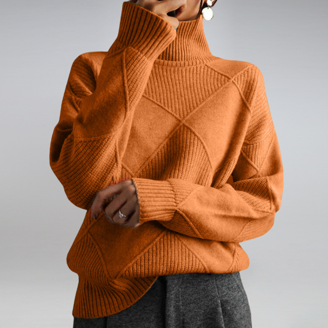 Damski sweter w diamentowy wzór | Casual