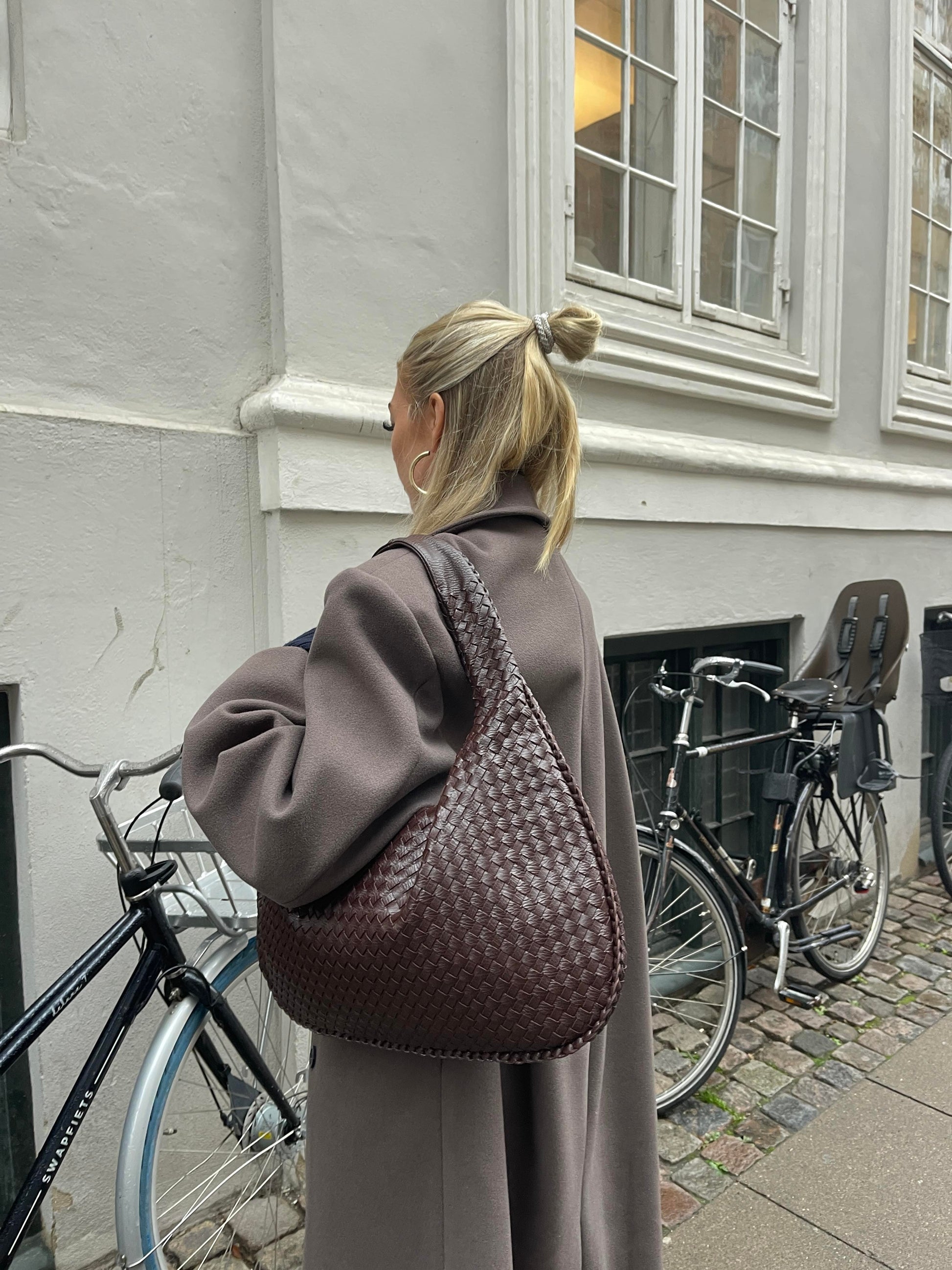Dámská pletená kabelka hobo | Velká