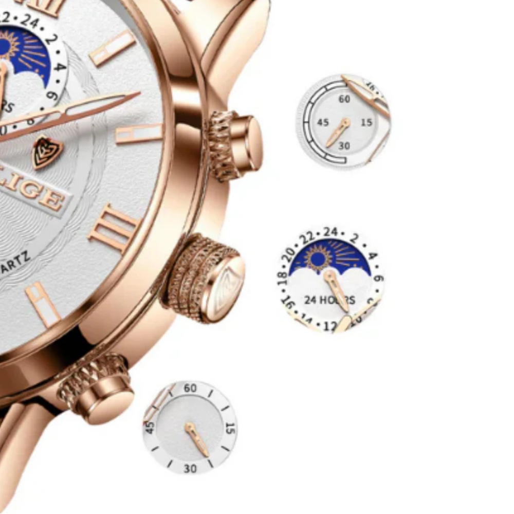 Męski Klasyczny Zegarek | Chronograf & Wodoodporny