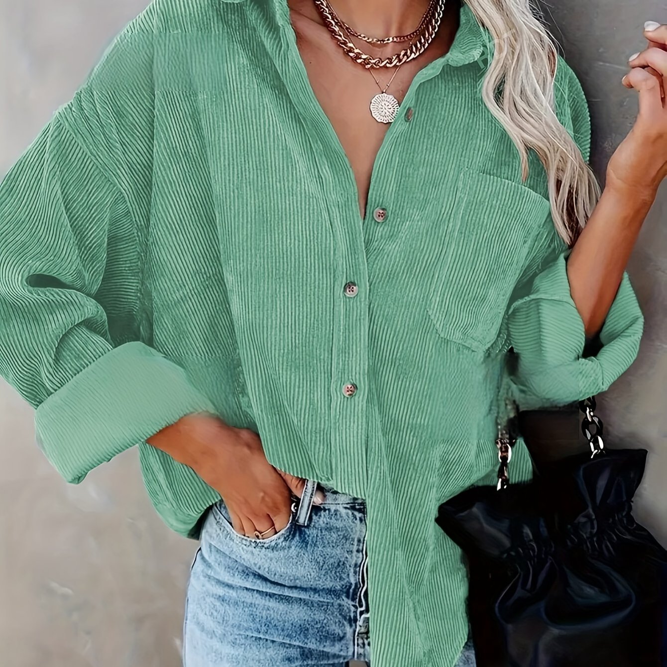 Damska Zimowa Koszulowa Kurtka | Oversize