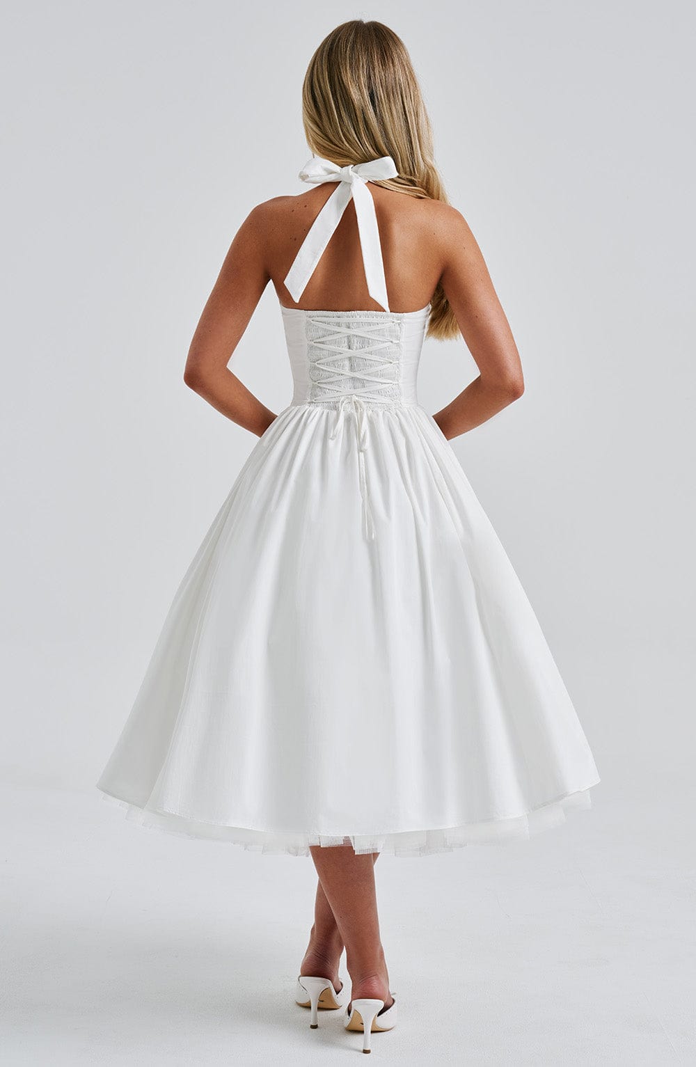 Damska Sukienka Ślubna Halter | Midi