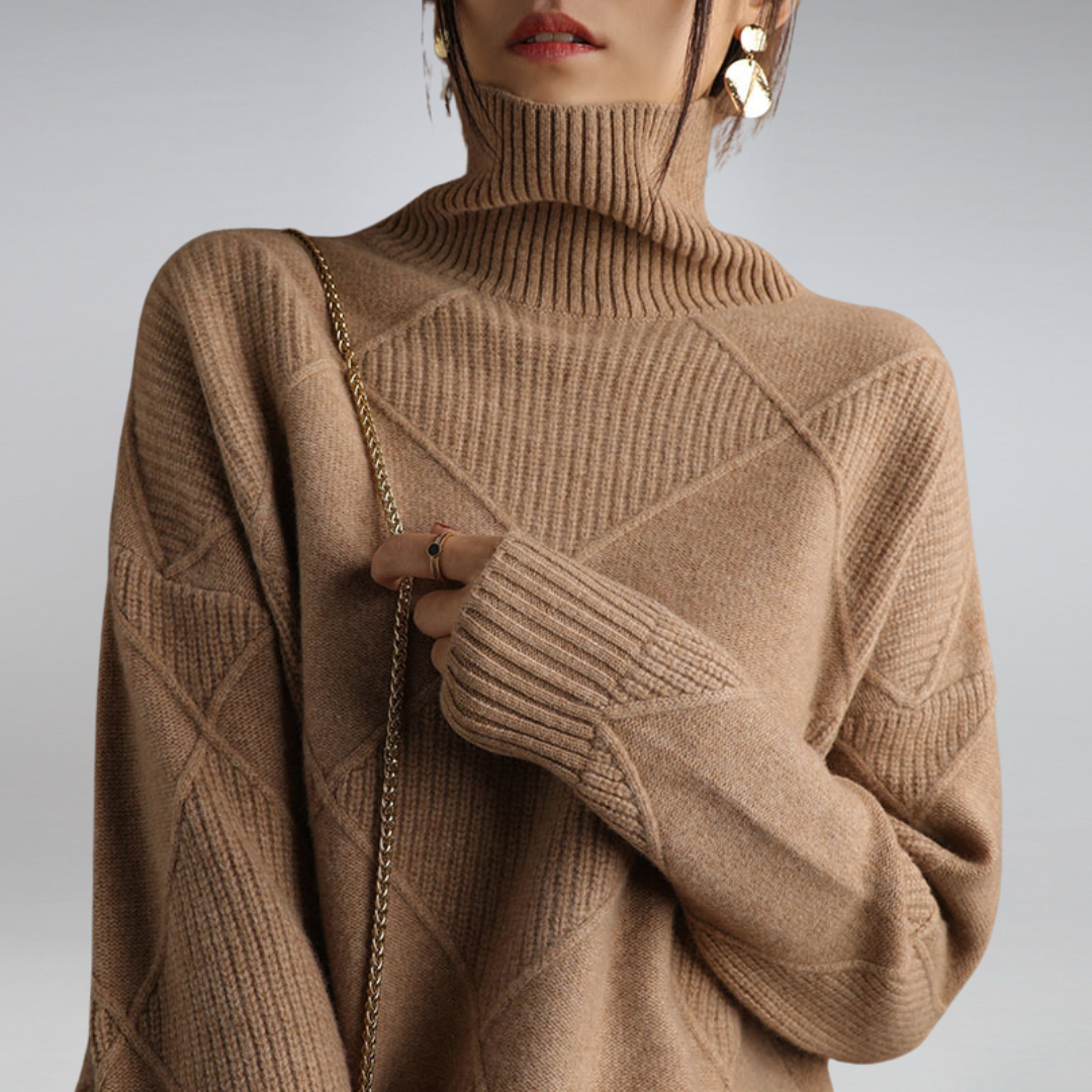Damski sweter w diamentowy wzór | Casual