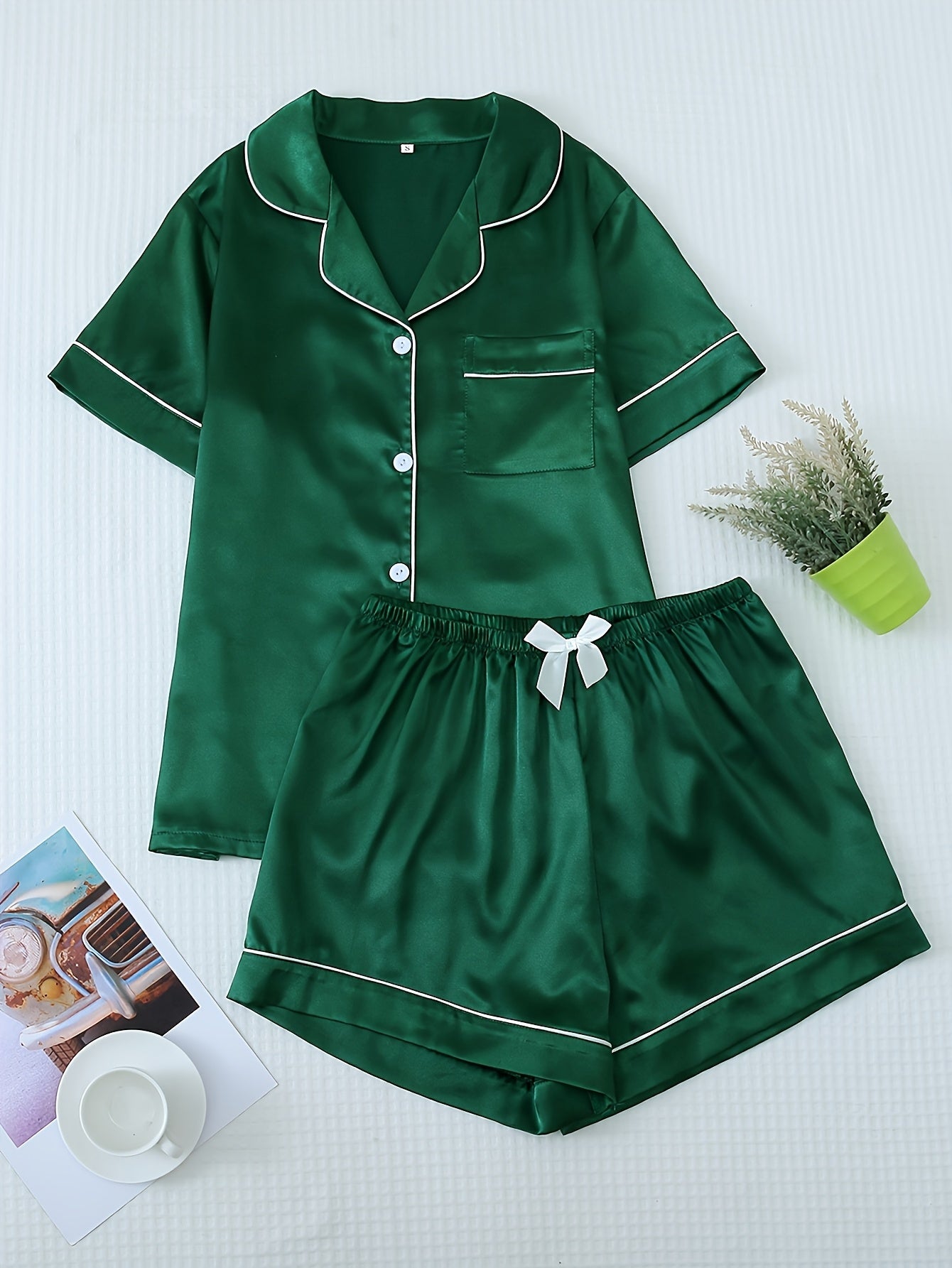Women's Pajama Set | Short Sleeve And Shorts