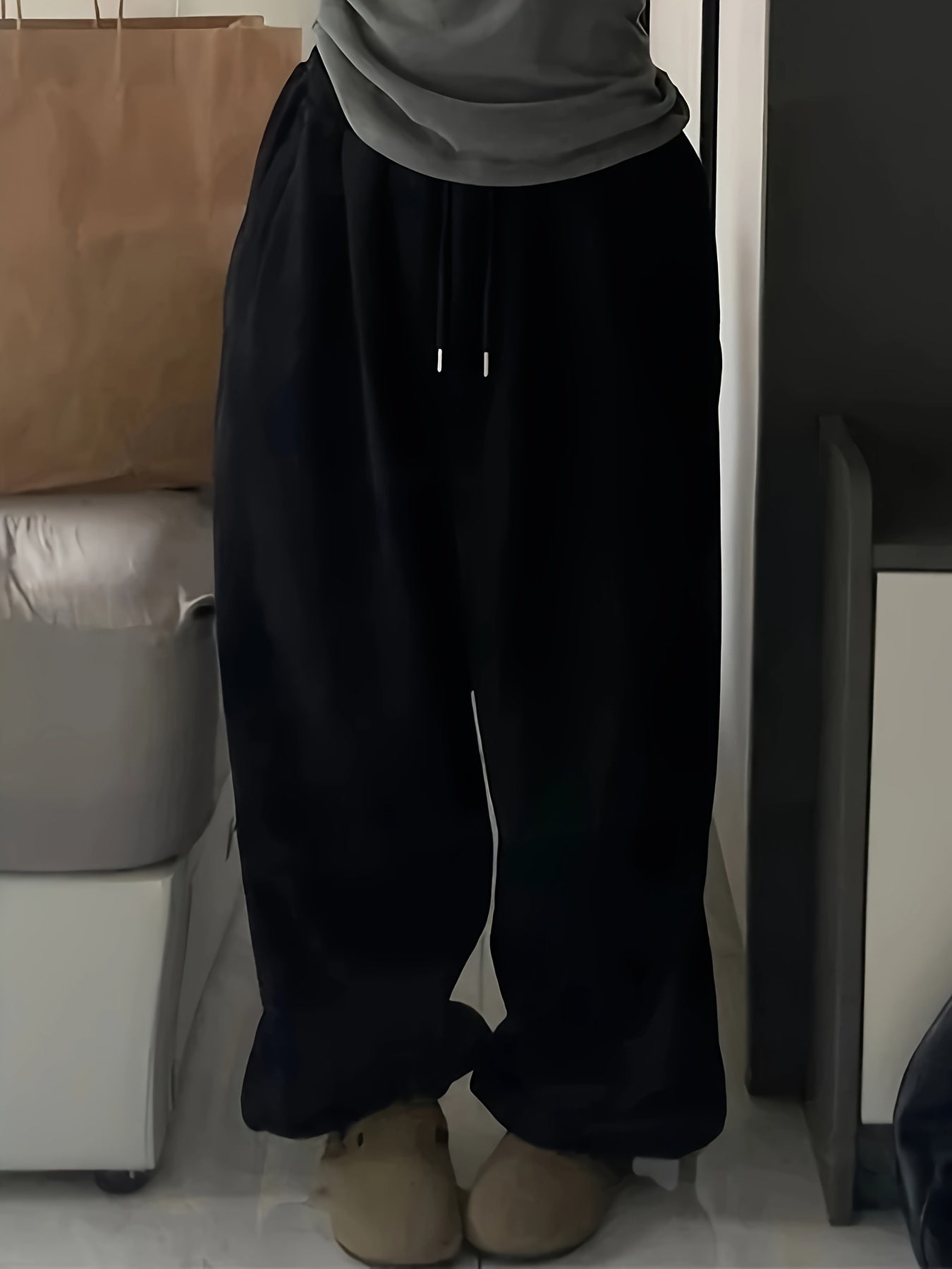 Damska Spodnie Joggery | Z Wysokim Stanem I Szeroką Nogawką