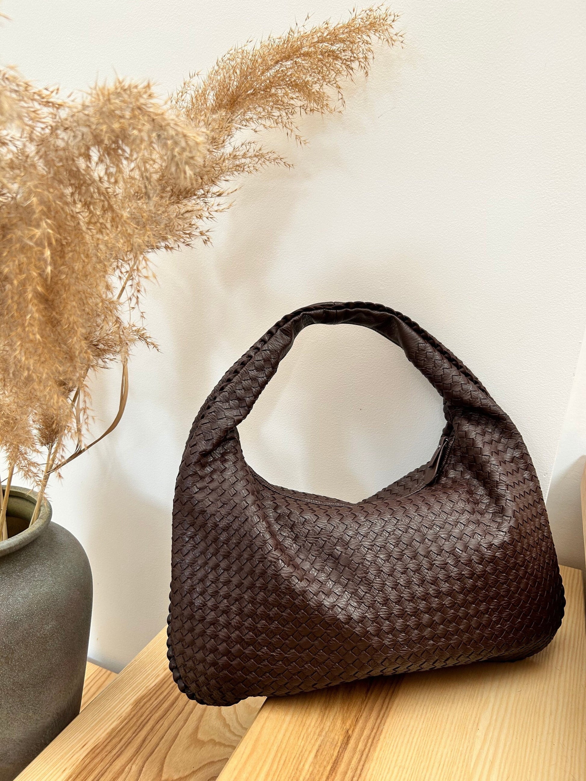 Dámská pletená kabelka hobo | Velká
