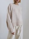 Damski Oversized Sweter Dzianinowy | Okrągły Dekolt