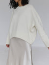 Damski Oversized Sweter Dzianinowy | Okrągły Dekolt
