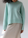 Damski Oversized Sweter Dzianinowy | Okrągły Dekolt