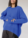 Damski Oversized Sweter Dzianinowy | Okrągły Dekolt