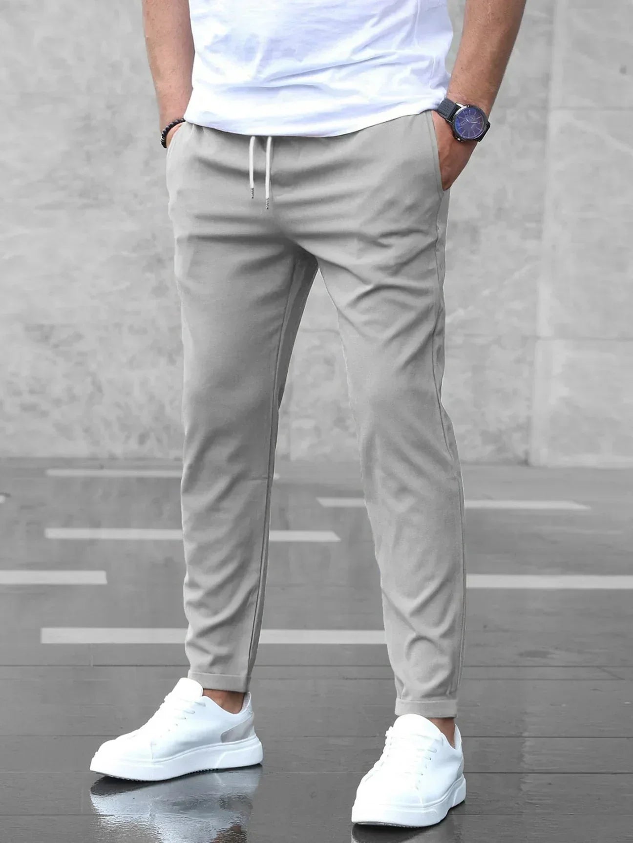 Męskie Spodnie Slim Fit z Elastycznym Materiałem | Styl Casual Elegancki