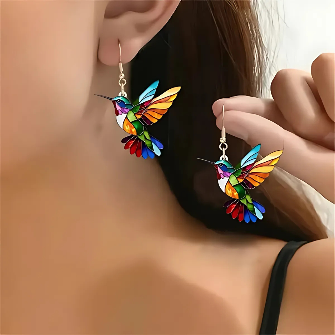 Necklace with Hummingbird Pendant | Set with Earrings