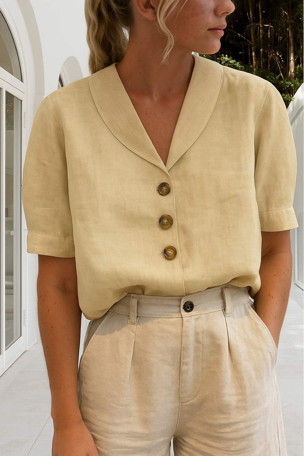 Women's Summer Blouse | V-Neck
