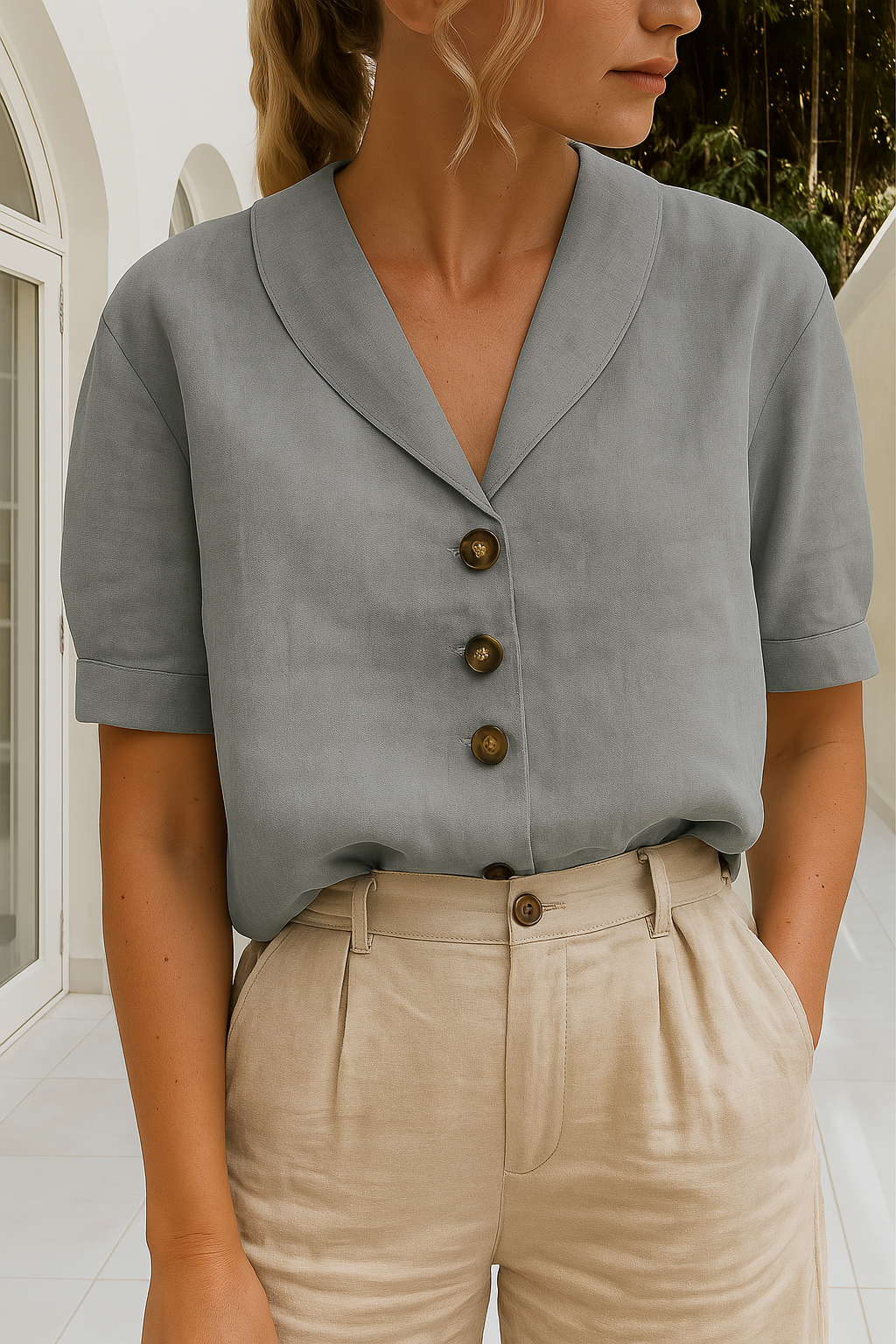 Women's Summer Blouse | V-Neck