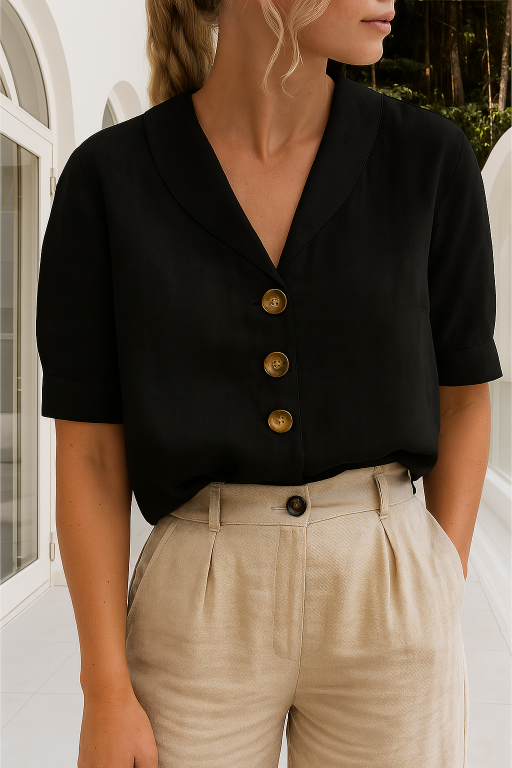 Women's Summer Blouse | V-Neck