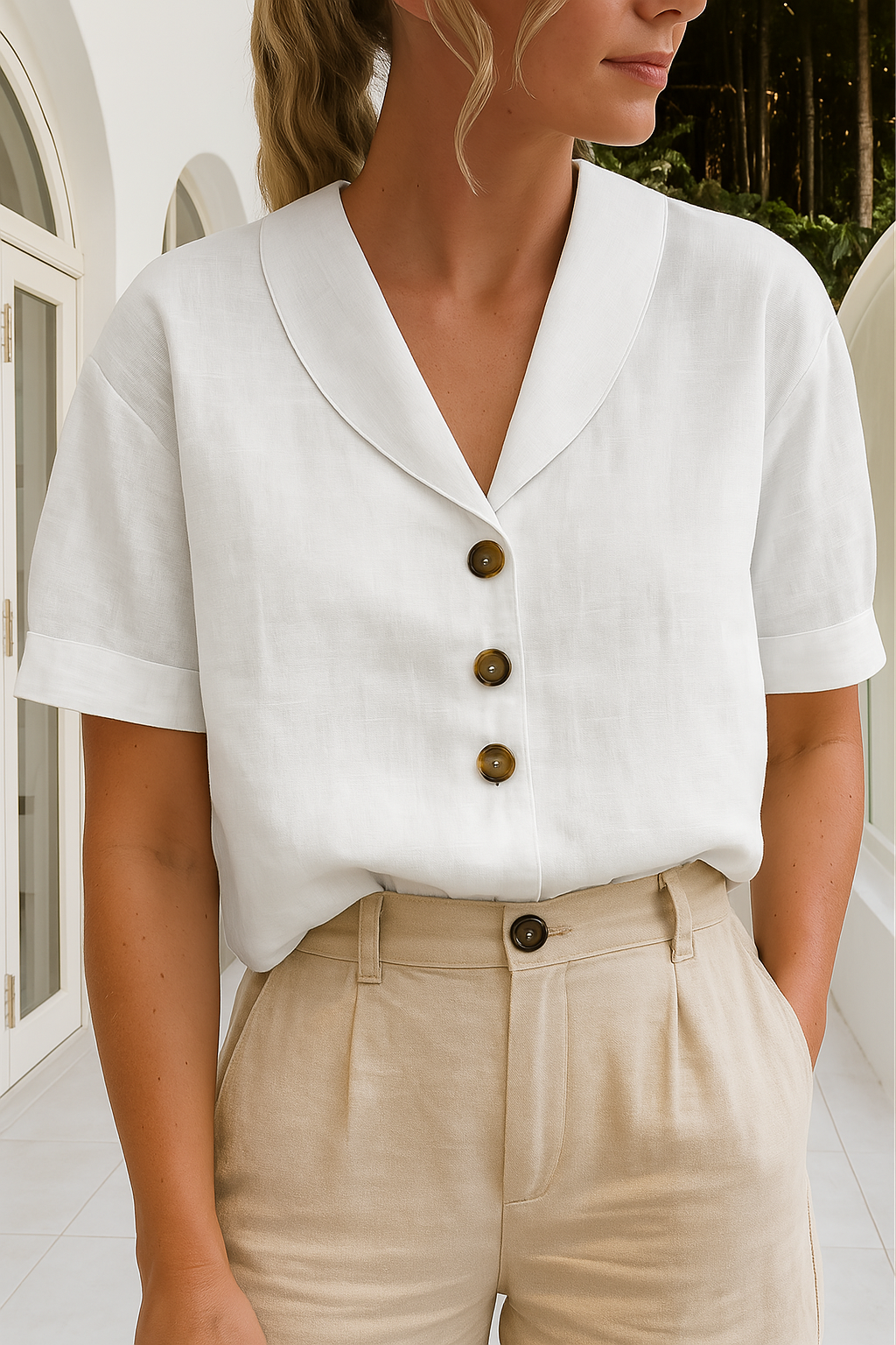 Women's Summer Blouse | V-Neck