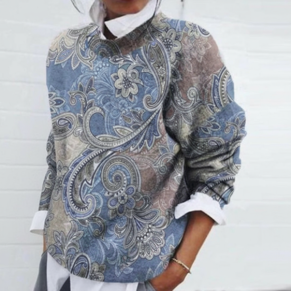 Damska sweter zimowa | Kwiatowy wzór