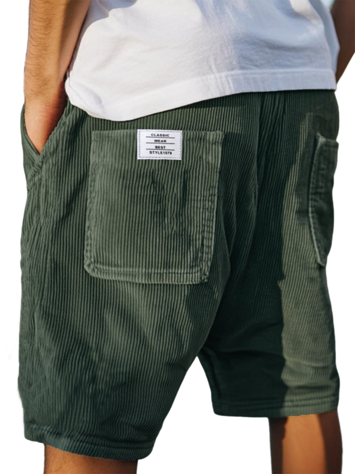 Męskie Szorty z Dżerseju z Troczkami | Casual Fit