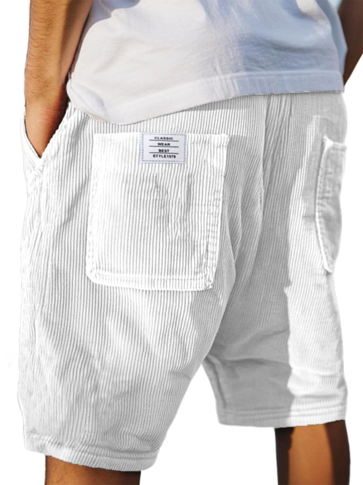 Męskie Szorty z Dżerseju z Troczkami | Casual Fit