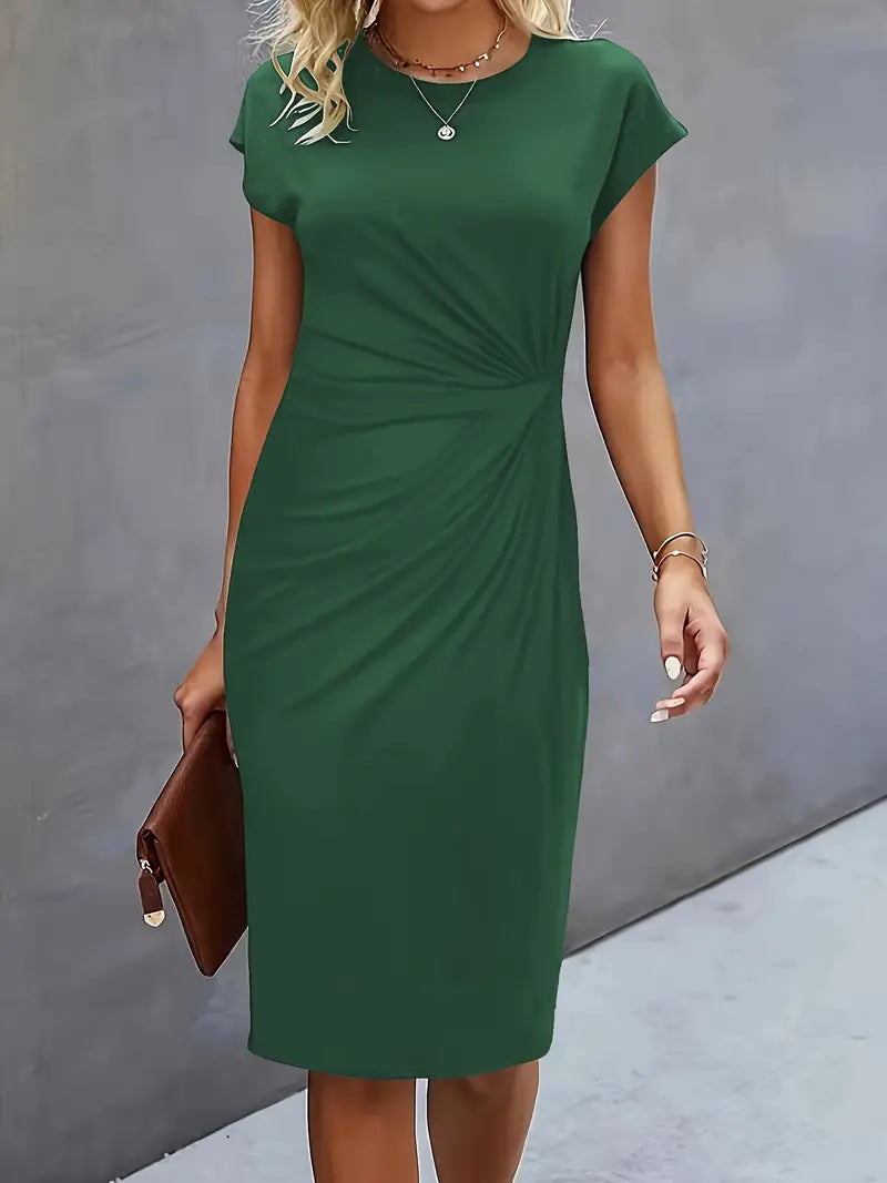 Damska Elegancka sukienka z falbanami | Midi