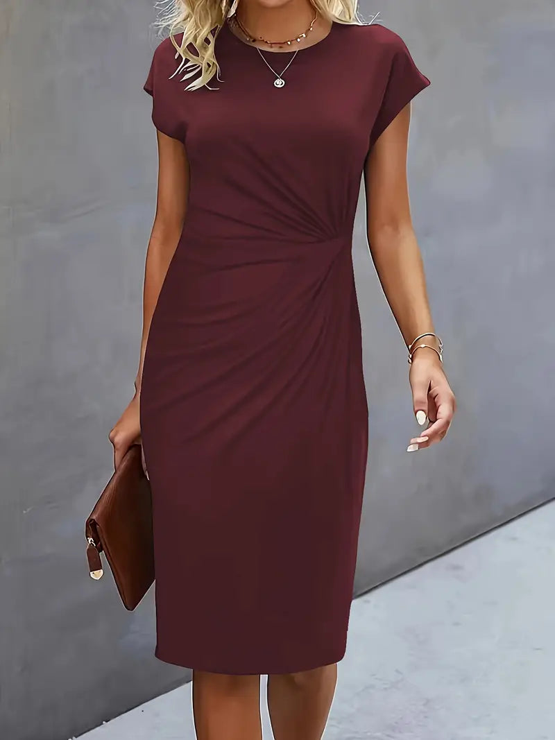 Damska Elegancka sukienka z falbanami | Midi