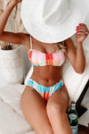 Bikini z Falbanką dla Kobiet | Kolorowy Blok