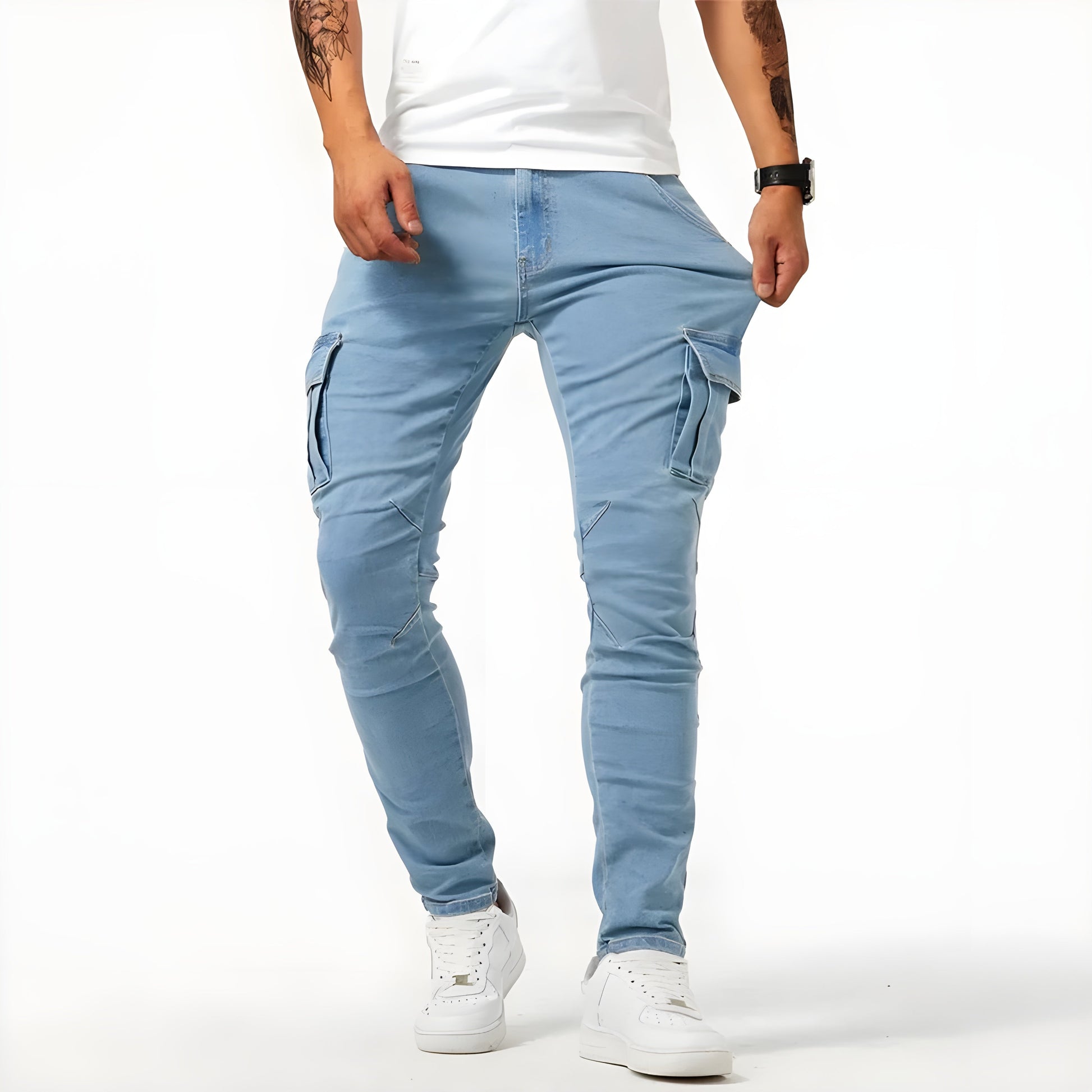 Męskie Spodnie Cargo Slim Fit | Stretch