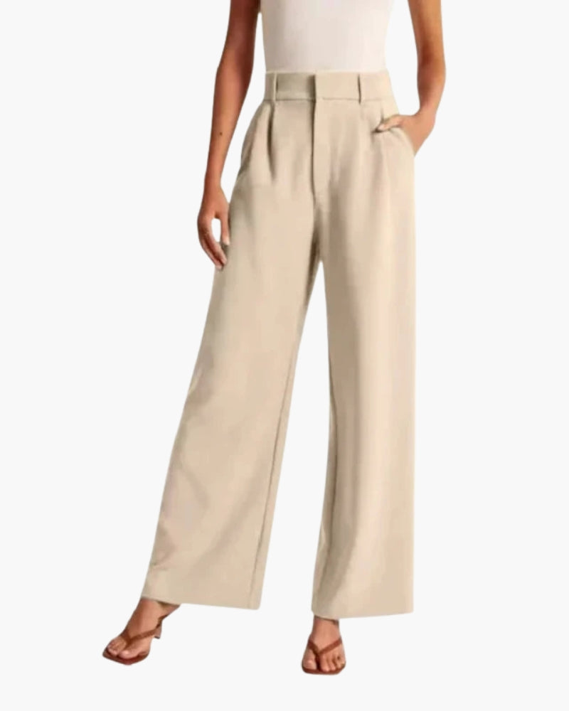 Damskie Szerokie Spodnie z Wysokim Stanem | Eleganckie