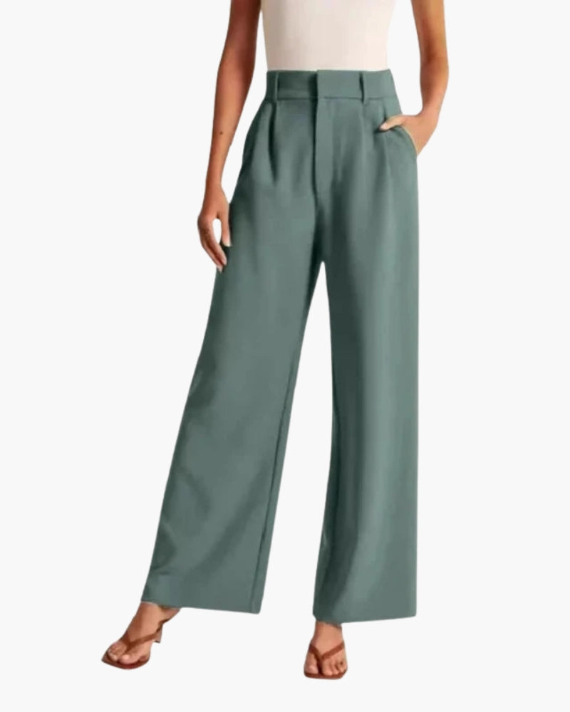 Damskie Szerokie Spodnie z Wysokim Stanem | Eleganckie