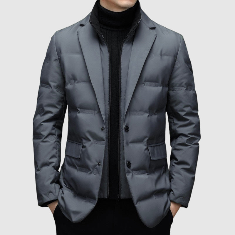 Męska Kurtka Puchowa Blazer | Formalny Styl Zimowy