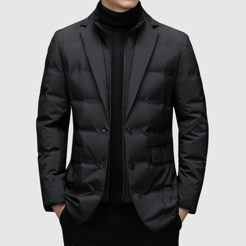 Męska Kurtka Puchowa Blazer | Formalny Styl Zimowy