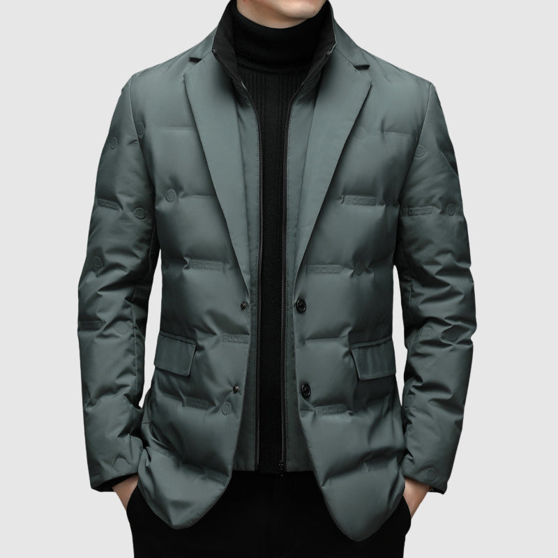 Męska Kurtka Puchowa Blazer | Formalny Styl Zimowy
