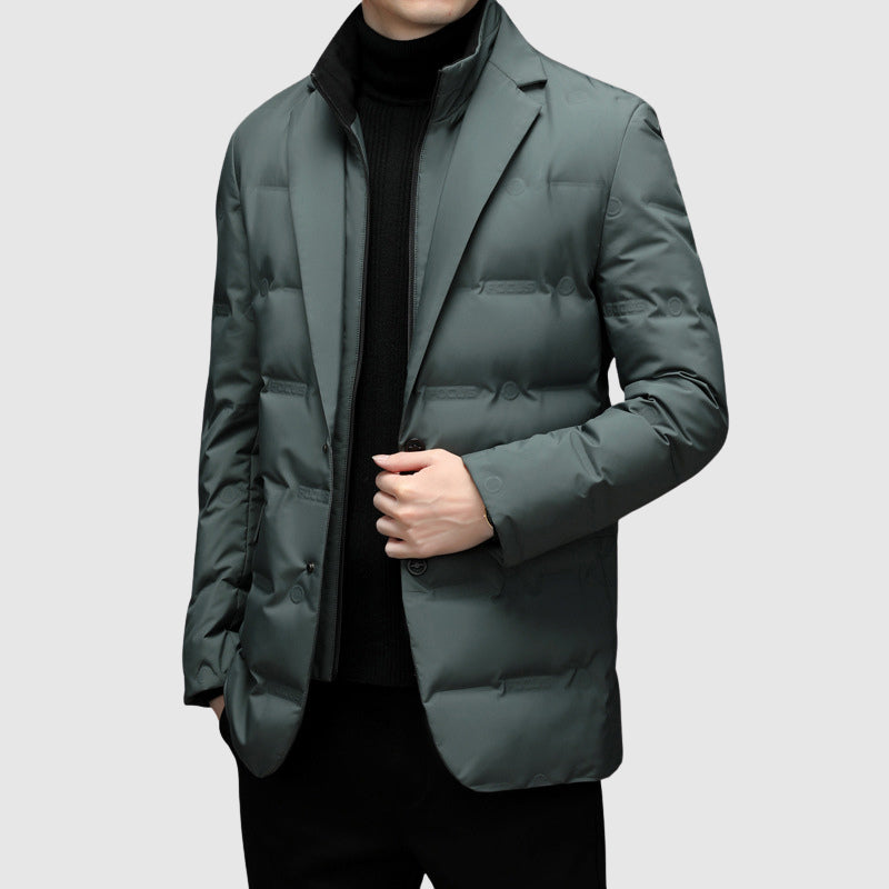 Męska Kurtka Puchowa Blazer | Formalny Styl Zimowy