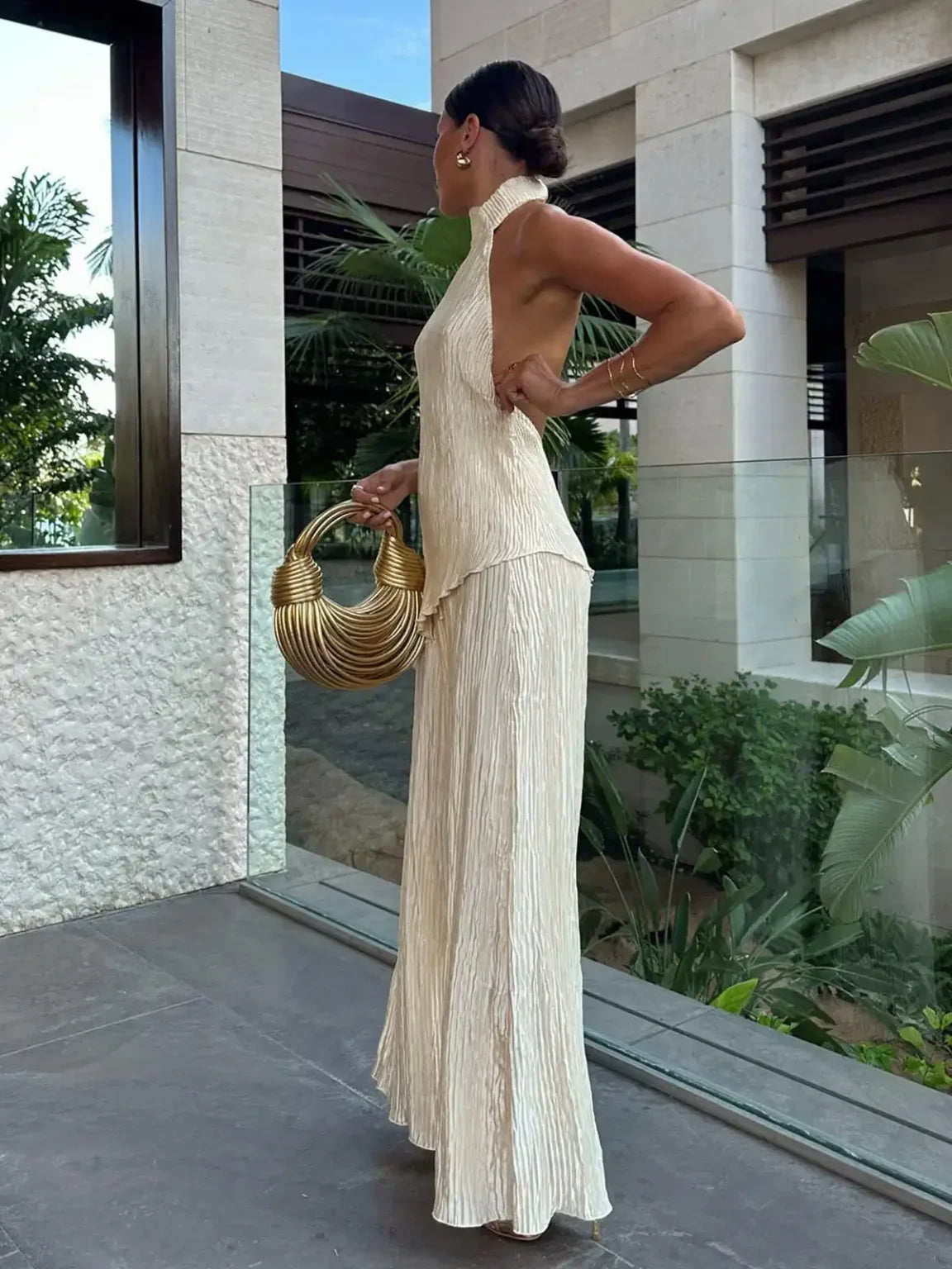 Women's halter jumpsuit | Wide legs