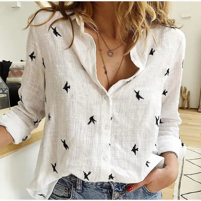 Koszula Kobieca z Wzorem na Guziki | Casual Fit