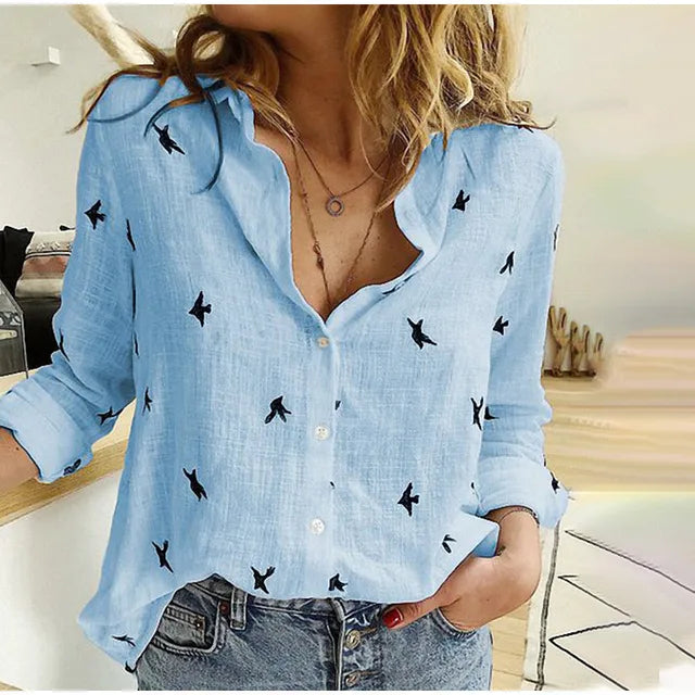 Koszula Kobieca z Wzorem na Guziki | Casual Fit