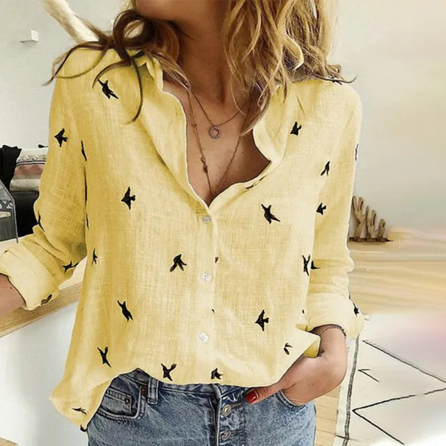 Koszula Kobieca z Wzorem na Guziki | Casual Fit